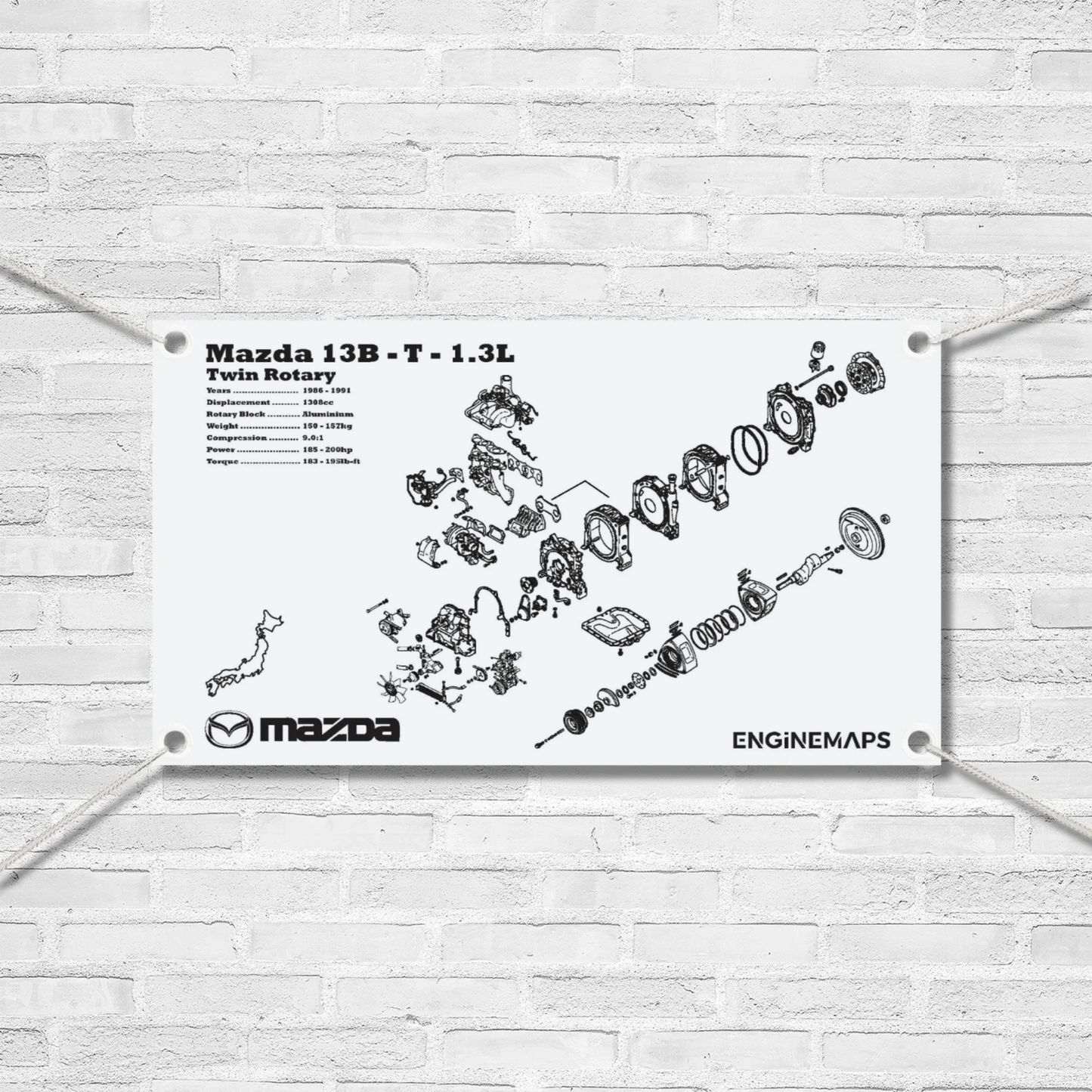 Mazda 13B-T 1.3L Exploded View Banner