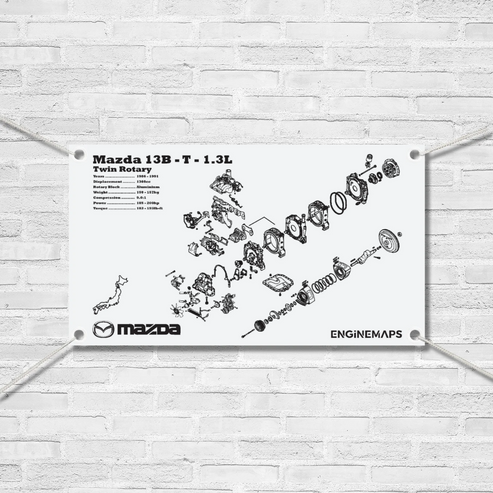 Mazda 13B-T 1.3L Exploded View Banner – EngineMaps