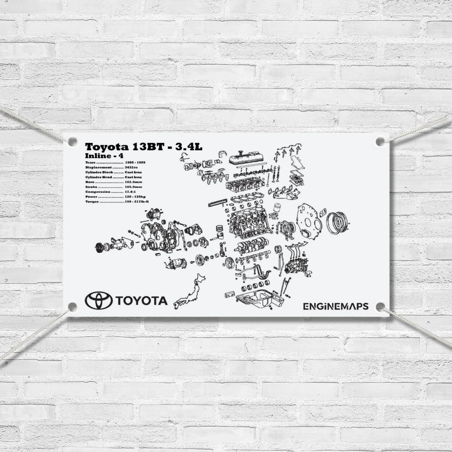 Toyota 13BT 3.4L Exploded View Banner