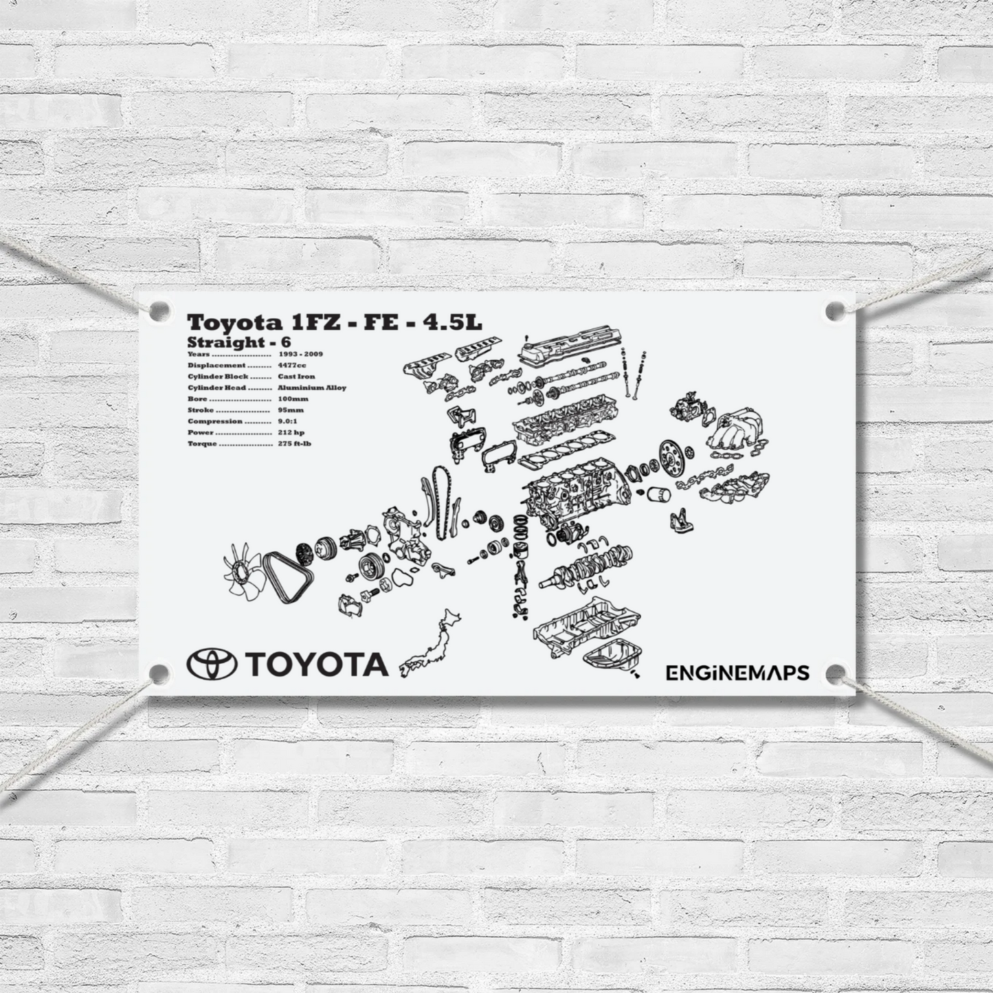 Toyota 1FZ-FE Exploded View Banner