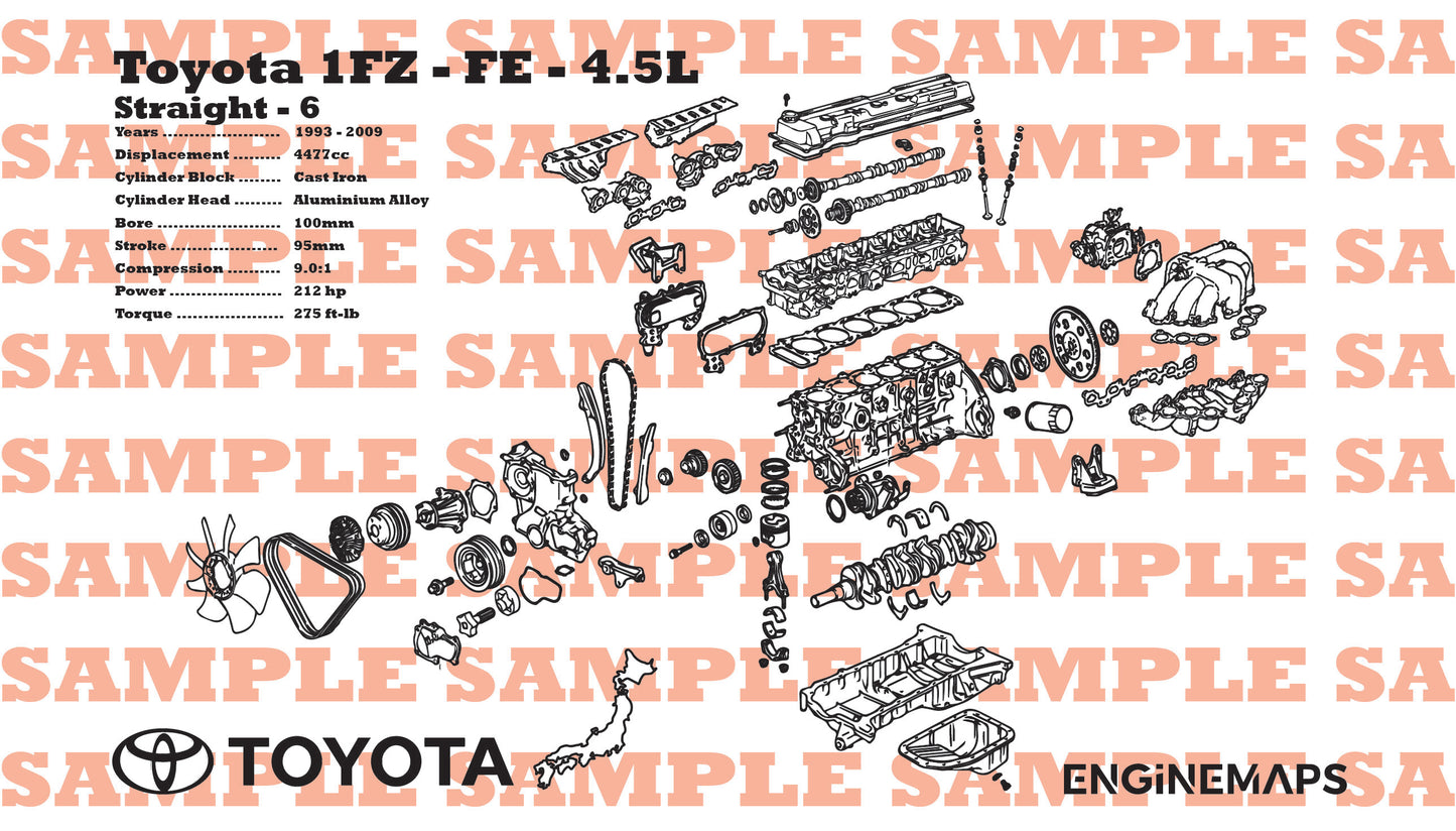 Toyota 1FZ-FE Exploded View Banner