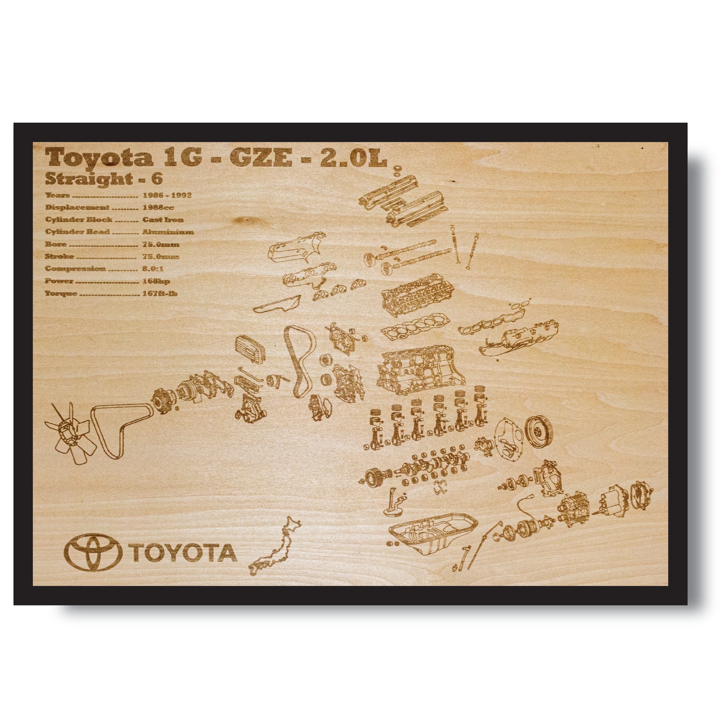 Toyota 1G-GZE 2.0L Exploded View Poster