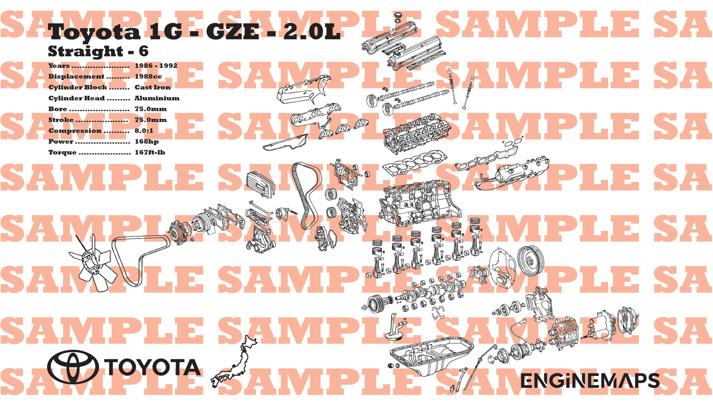 Toyota 1G-GZE 2.0L Exploded View Banner