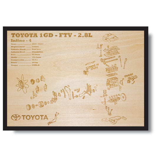 Toyota 1GD-FTV 2.8L Exploded view Poster