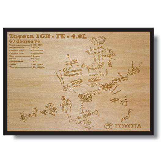 Toyota 1GR-FE 4.0L exploded view poster