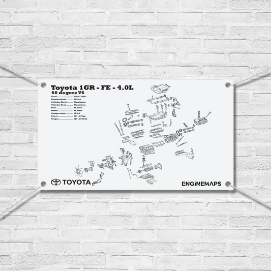 Toyota 1GR-FE 4.0L Exploded View Poster