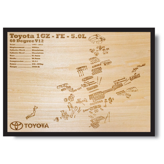 Toyota 1GZ-FE 5.0L Exploded View Poster