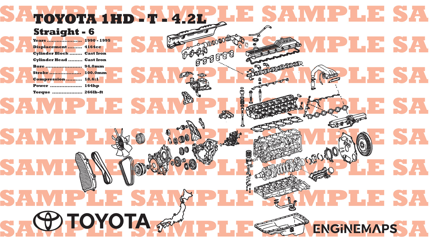 Toyota 1HD-T 4.2L Exploded View Banner