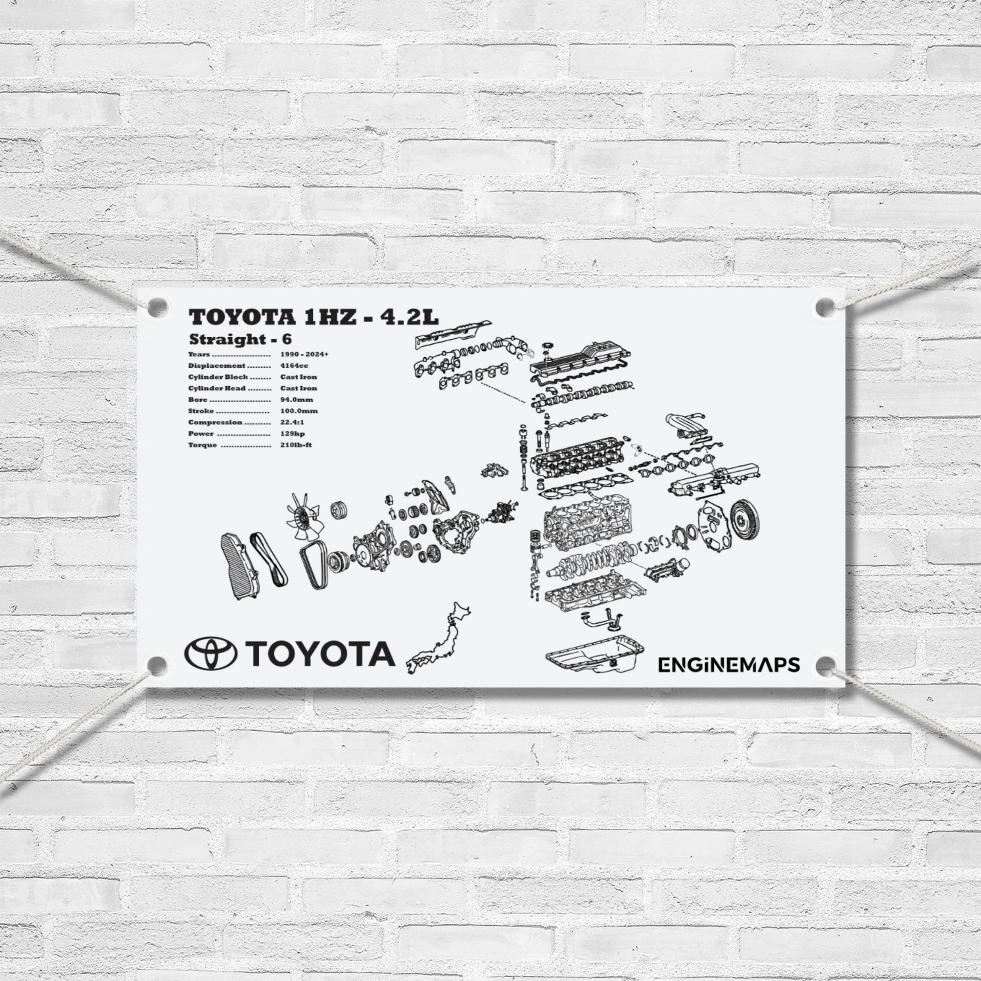 Toyota 1HZ 4.2L Exploded View Banner – EngineMaps
