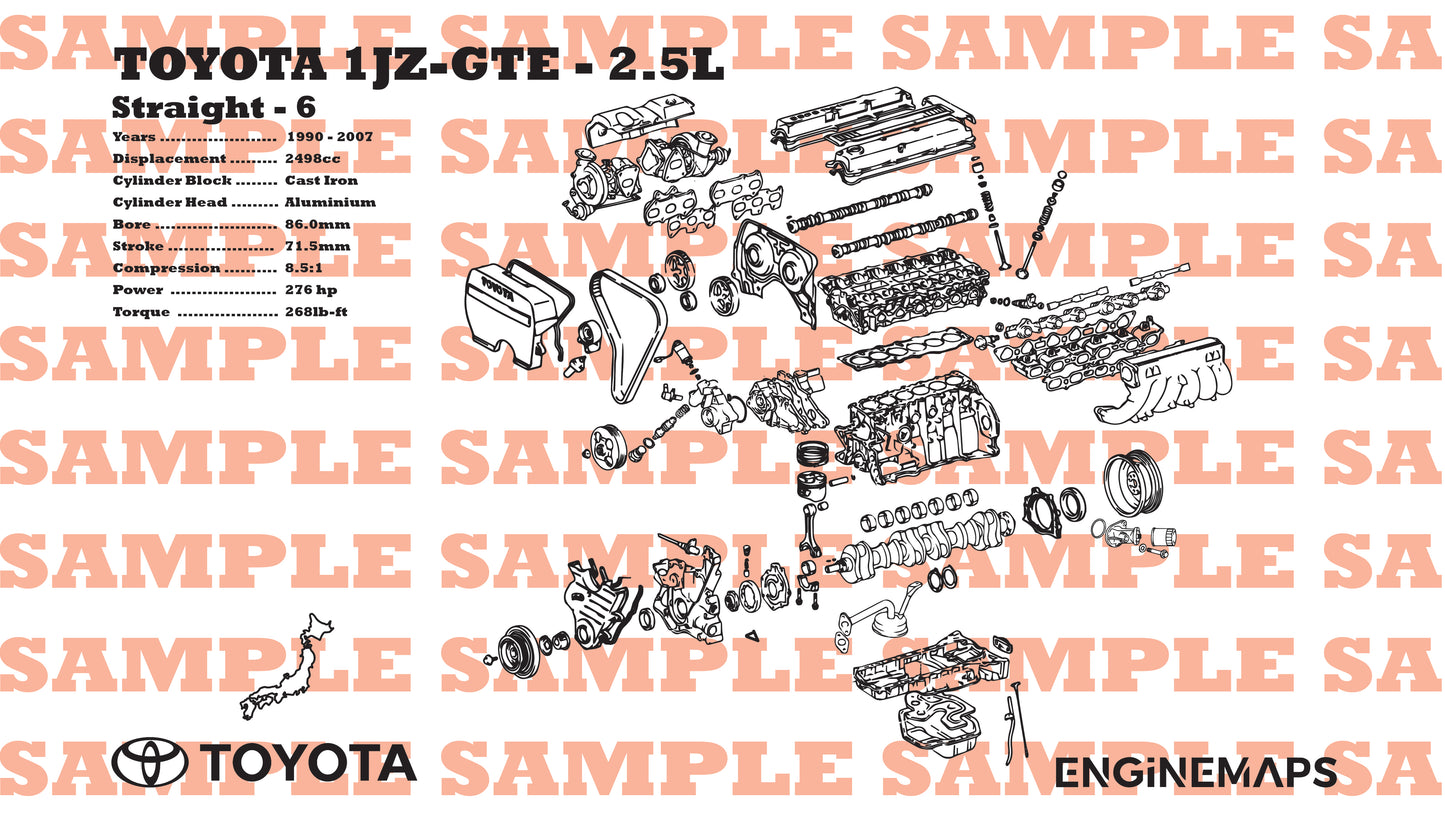 Toyota 1JZ-GTE 2.5L Exploded View Banner