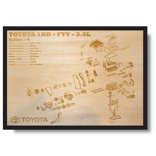 Toyota 1KD-FTV 3.0L exploded view poster