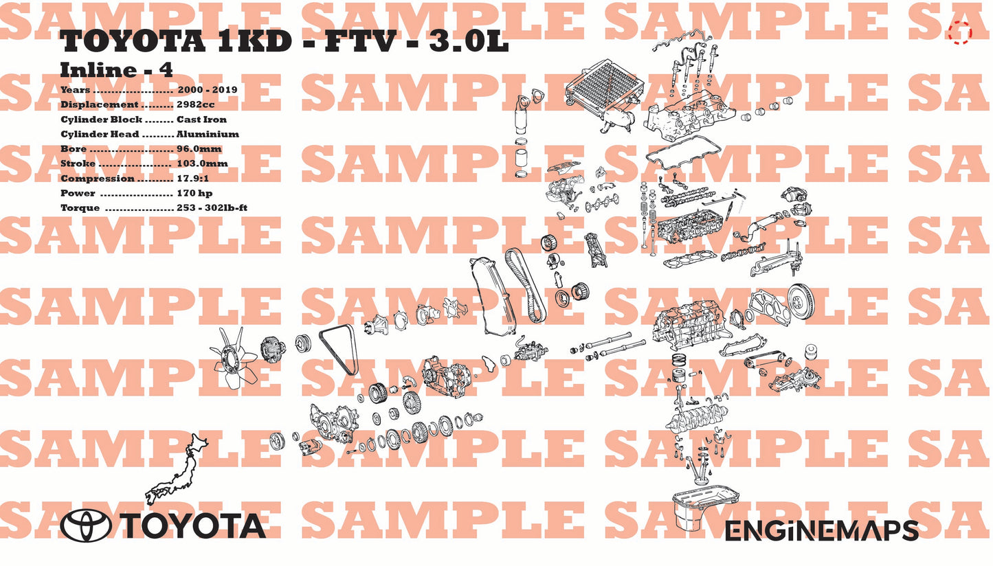 Toyota 1KD-FTV 3.0L Exploded View Banner