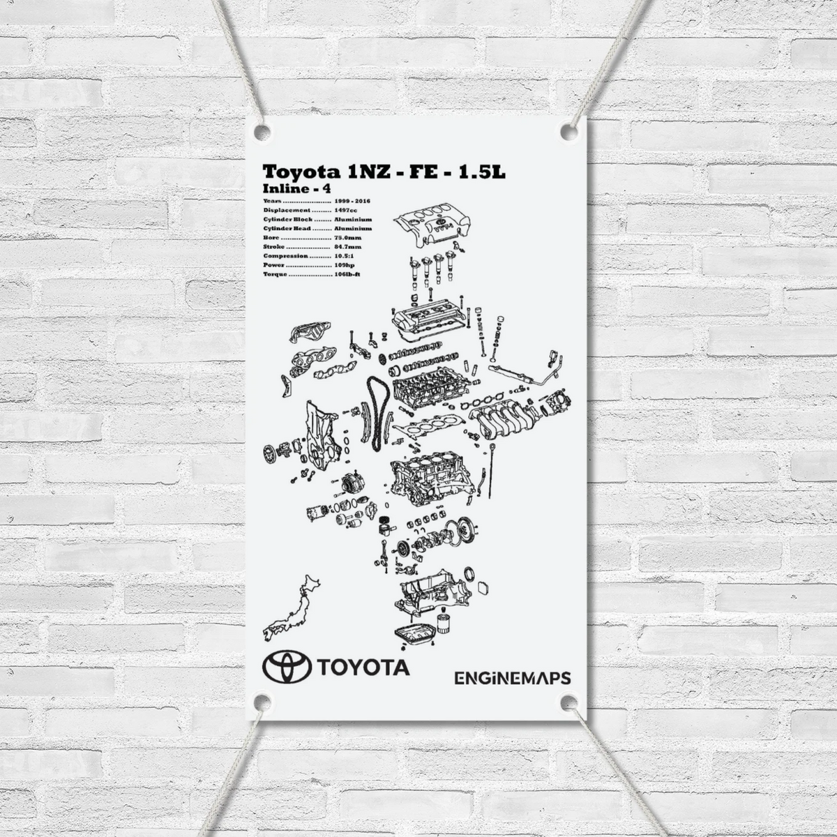 Toyota 1NZ-FE 1.5L Exploded View Banner