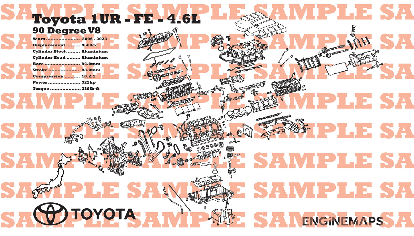 Toyota 1UR-FE 4.6L Exploded View Banner