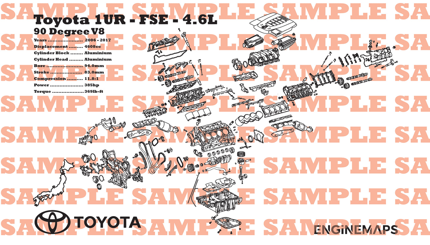 Toyota 1UR-FSE 4.6L Exploded View Banner
