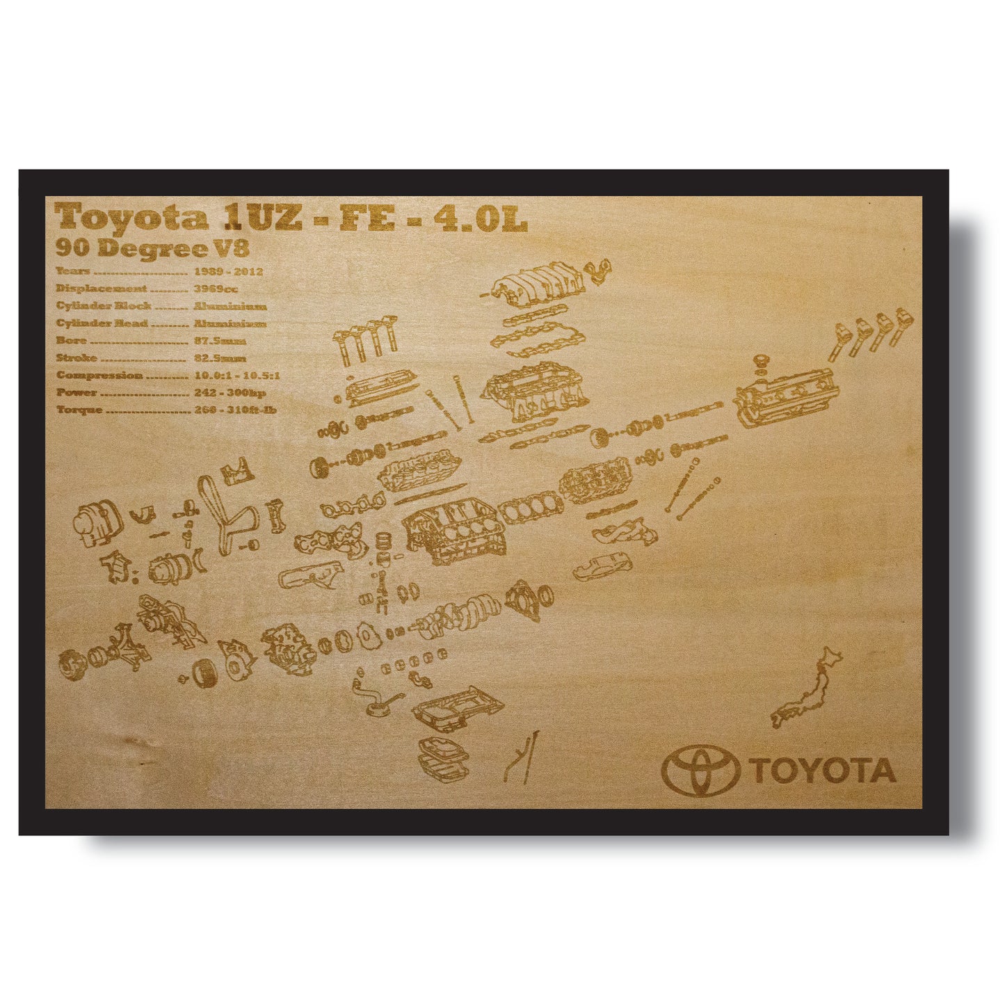 Toyota 1UZ-FE 4.0L Exploded View Poster