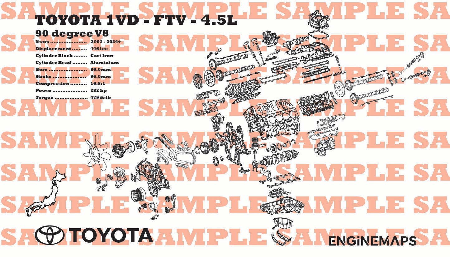 Toyota 1VD-FTV 4.5L Exploded View Banner