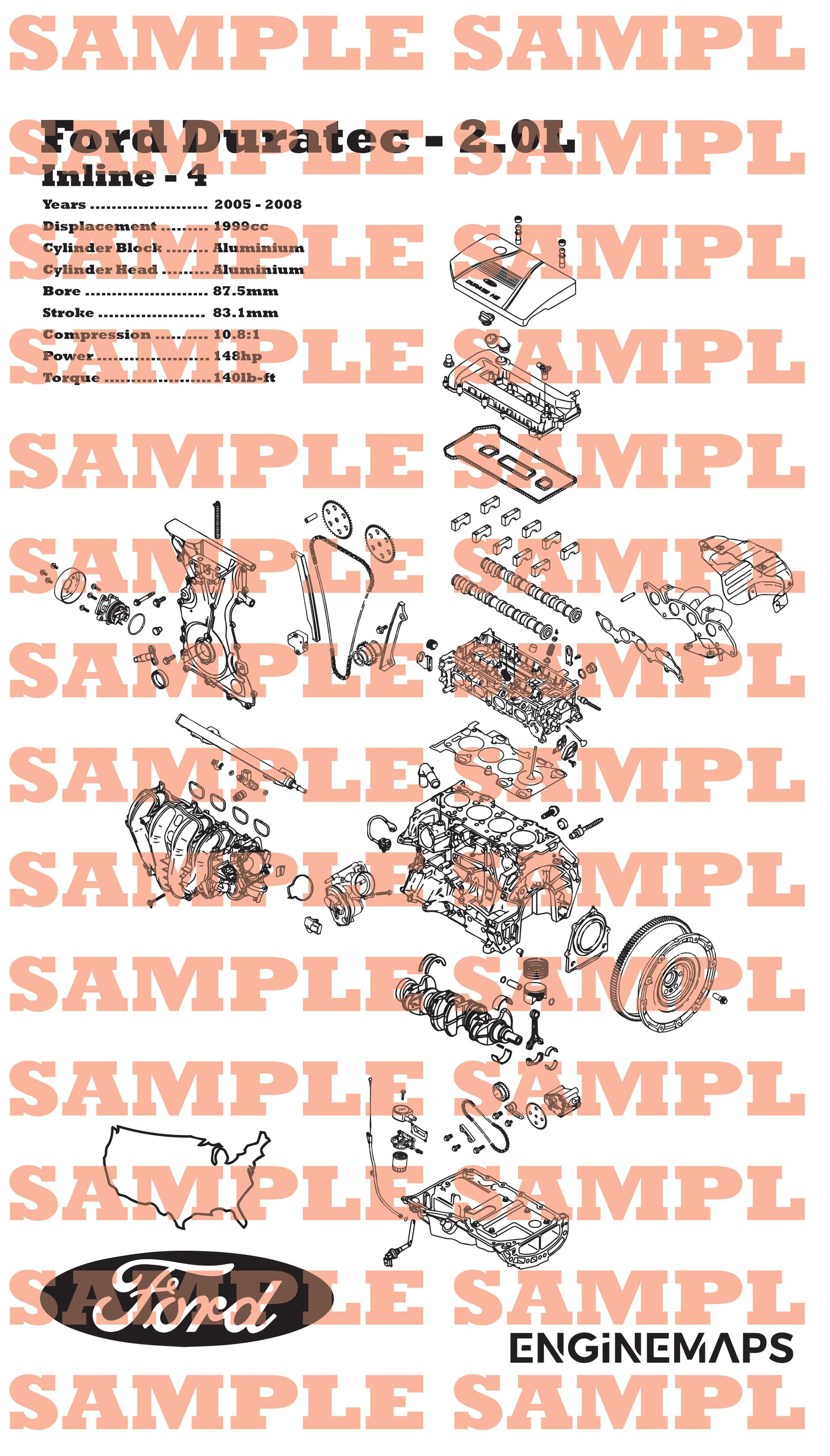 Ford Duratec 2.0L Exploded View Banner