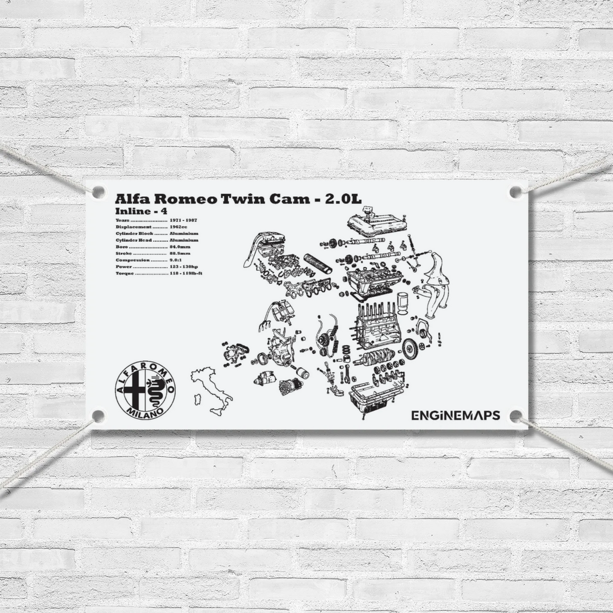 Alfa Romeo Twin Cam [Twin Carbureted] 2.0L Exploded View Banner