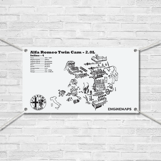 Alfa Romeo Twin Cam [Twin Carbureted] 2.0L Exploded View Banner