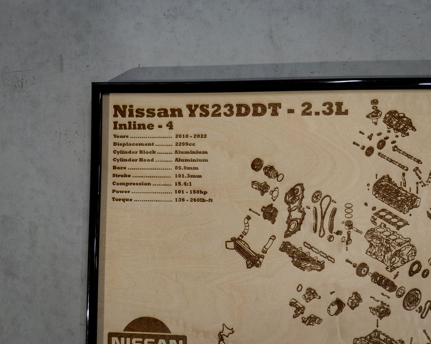 Nissan YS23DDT 2.3L Exploded View Poster
