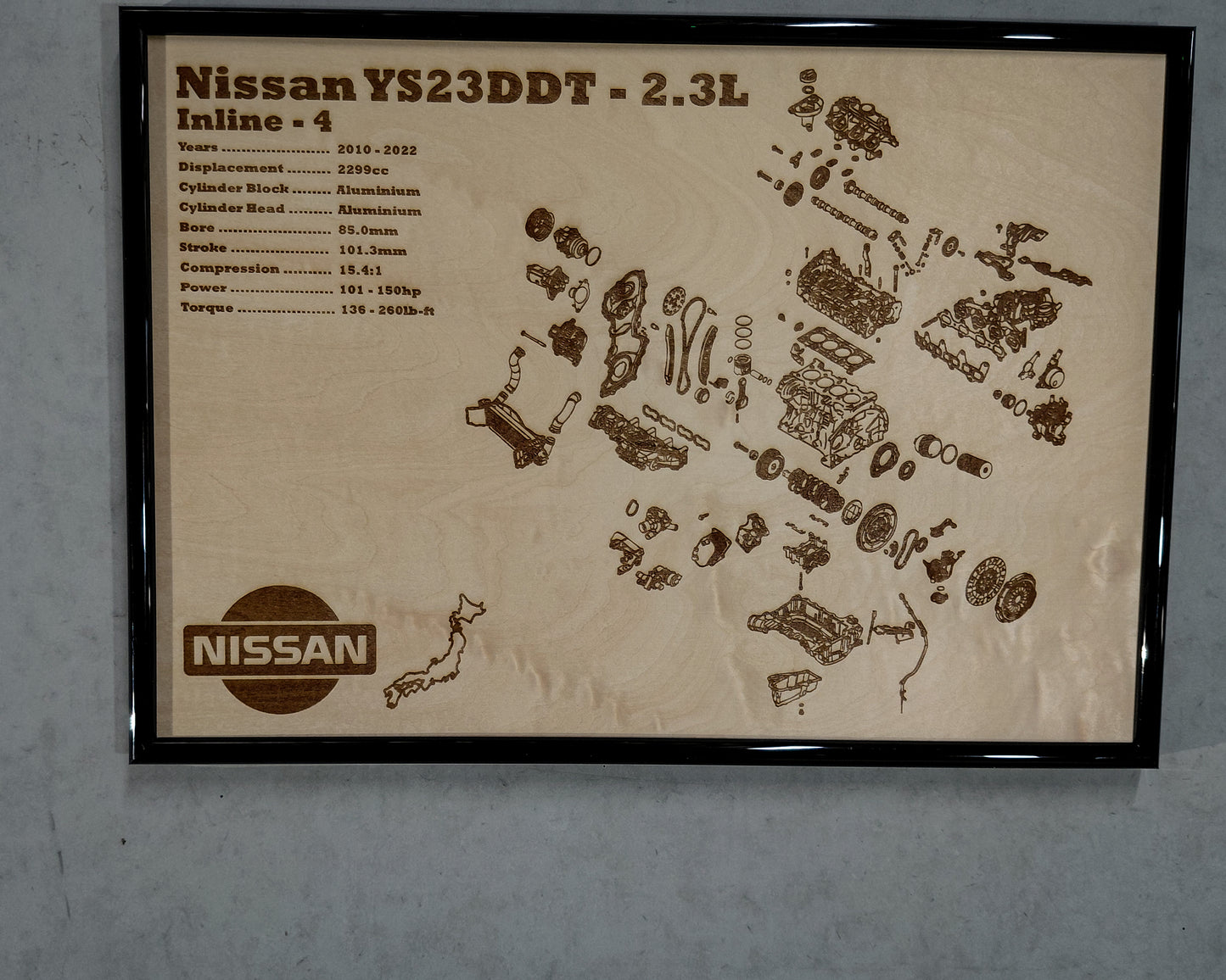 Nissan YS23DDT 2.3L Exploded View Poster