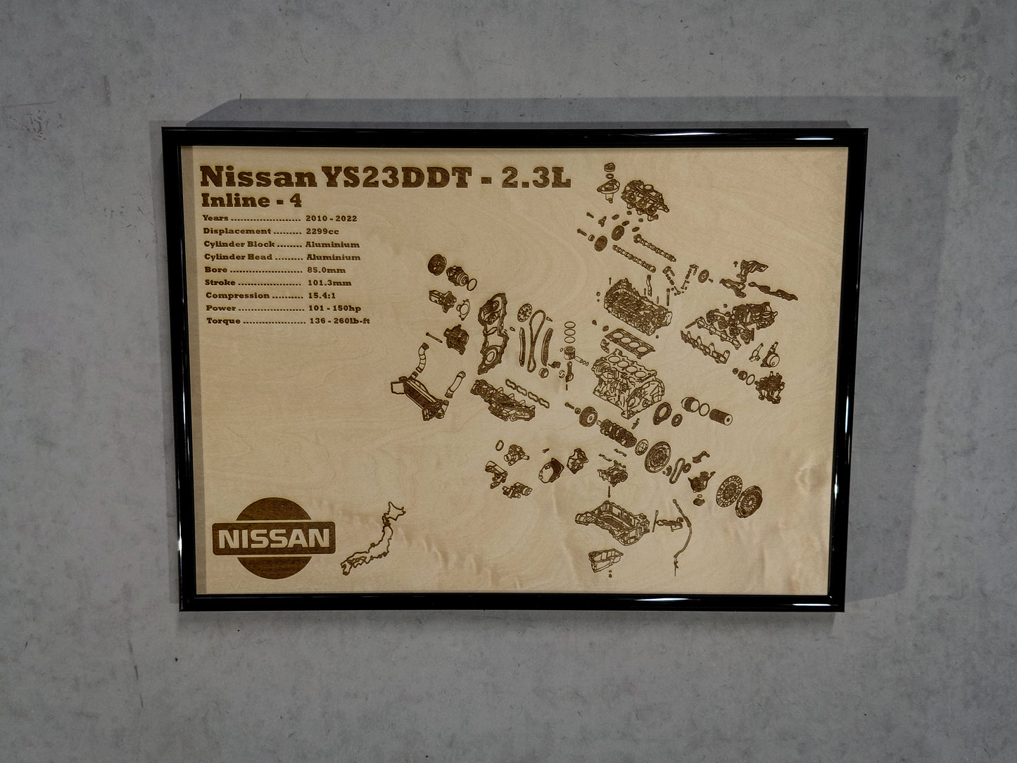 Nissan YS23DDT 2.3L Exploded View Poster