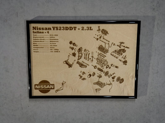 Nissan YS23DDT 2.3L Exploded View Poster