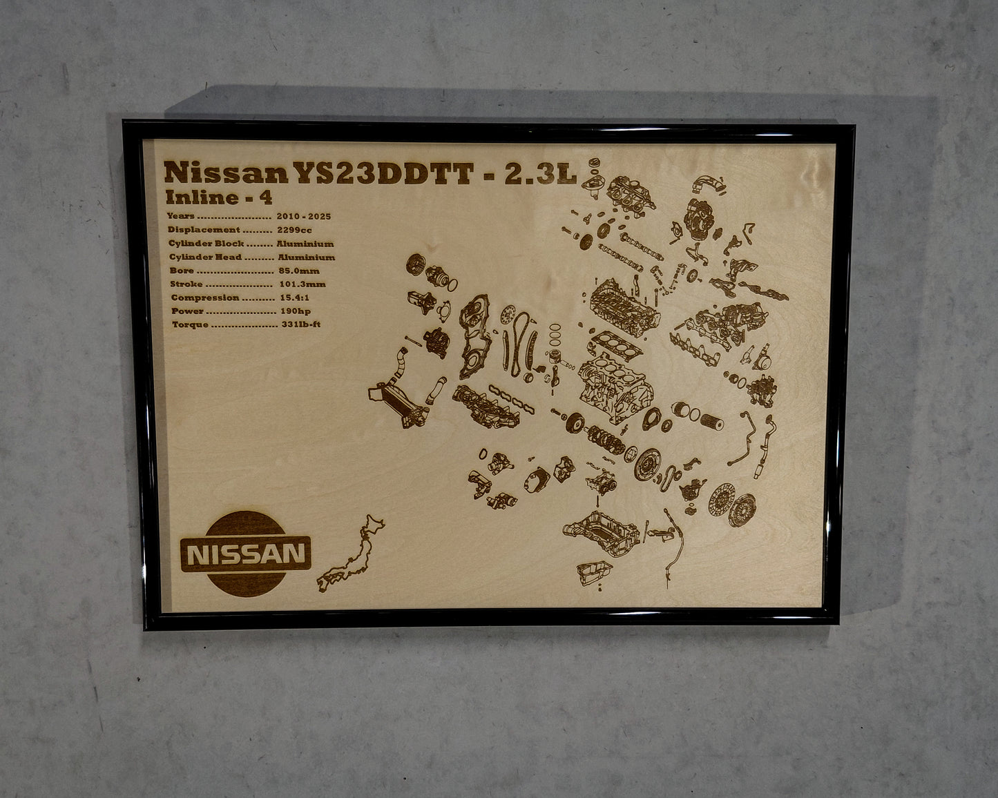 Nissan YS23DDTT 2.3L Exploded View Poster