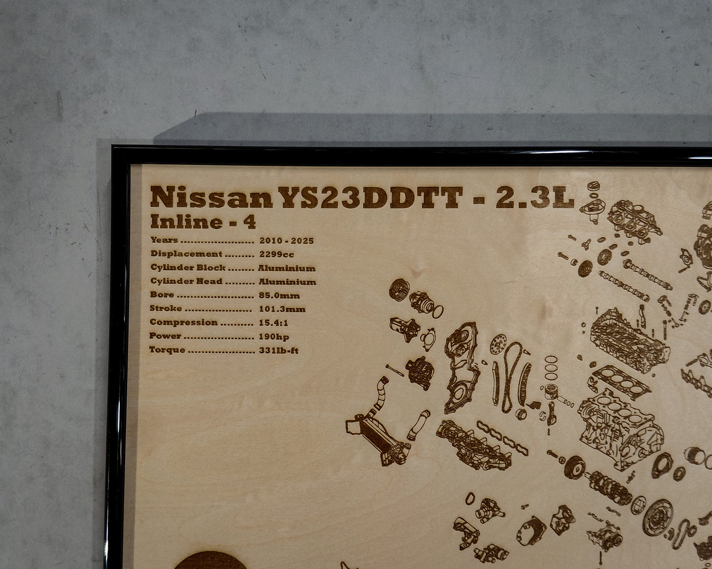 Nissan YS23DDTT 2.3L Exploded View Poster