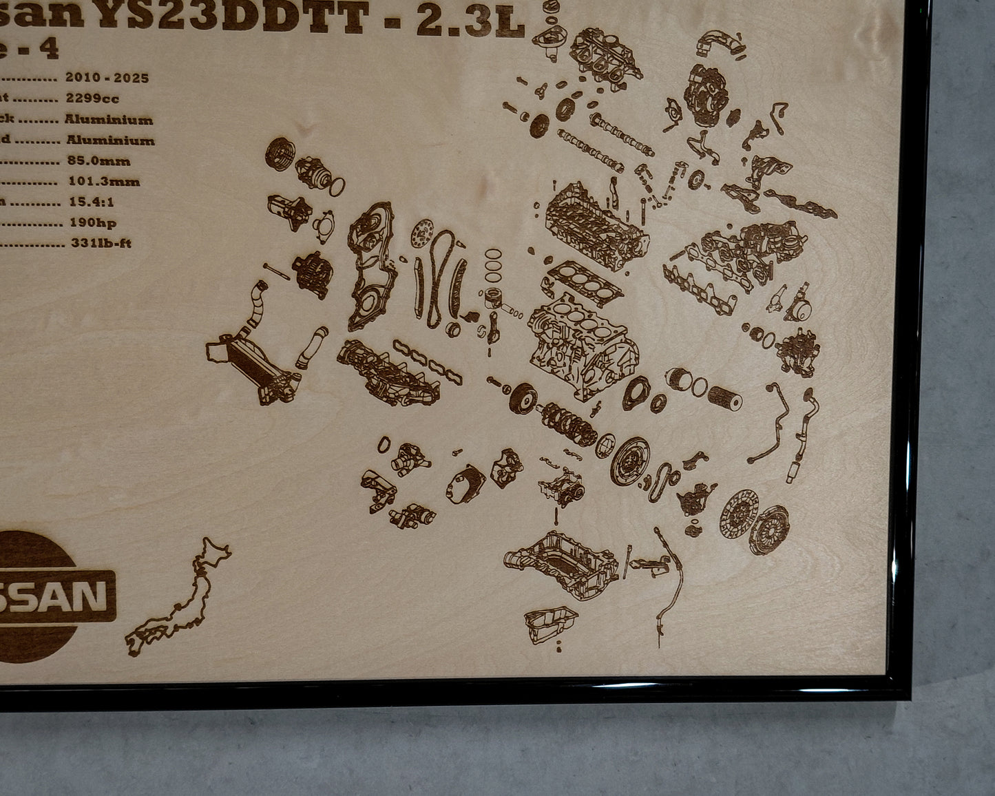 Nissan YS23DDTT 2.3L Exploded View Poster