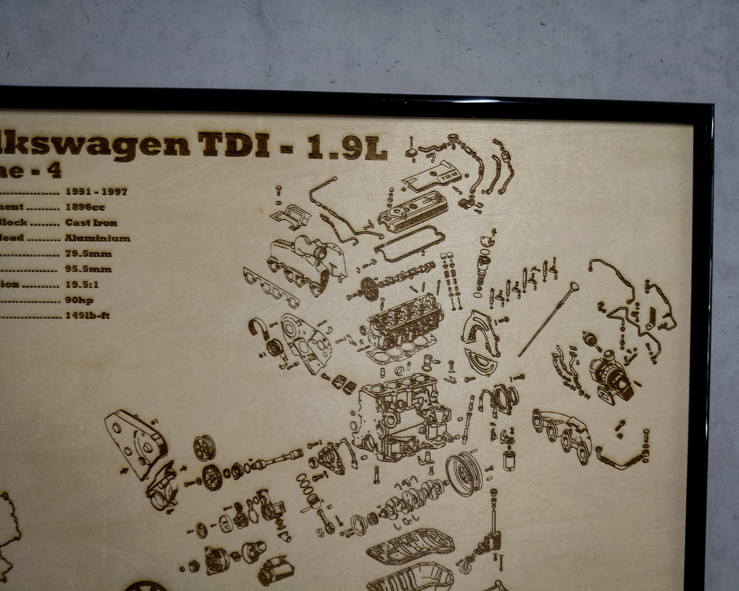 Volkswagen TDI 1.9L [1Z] exploded view poster