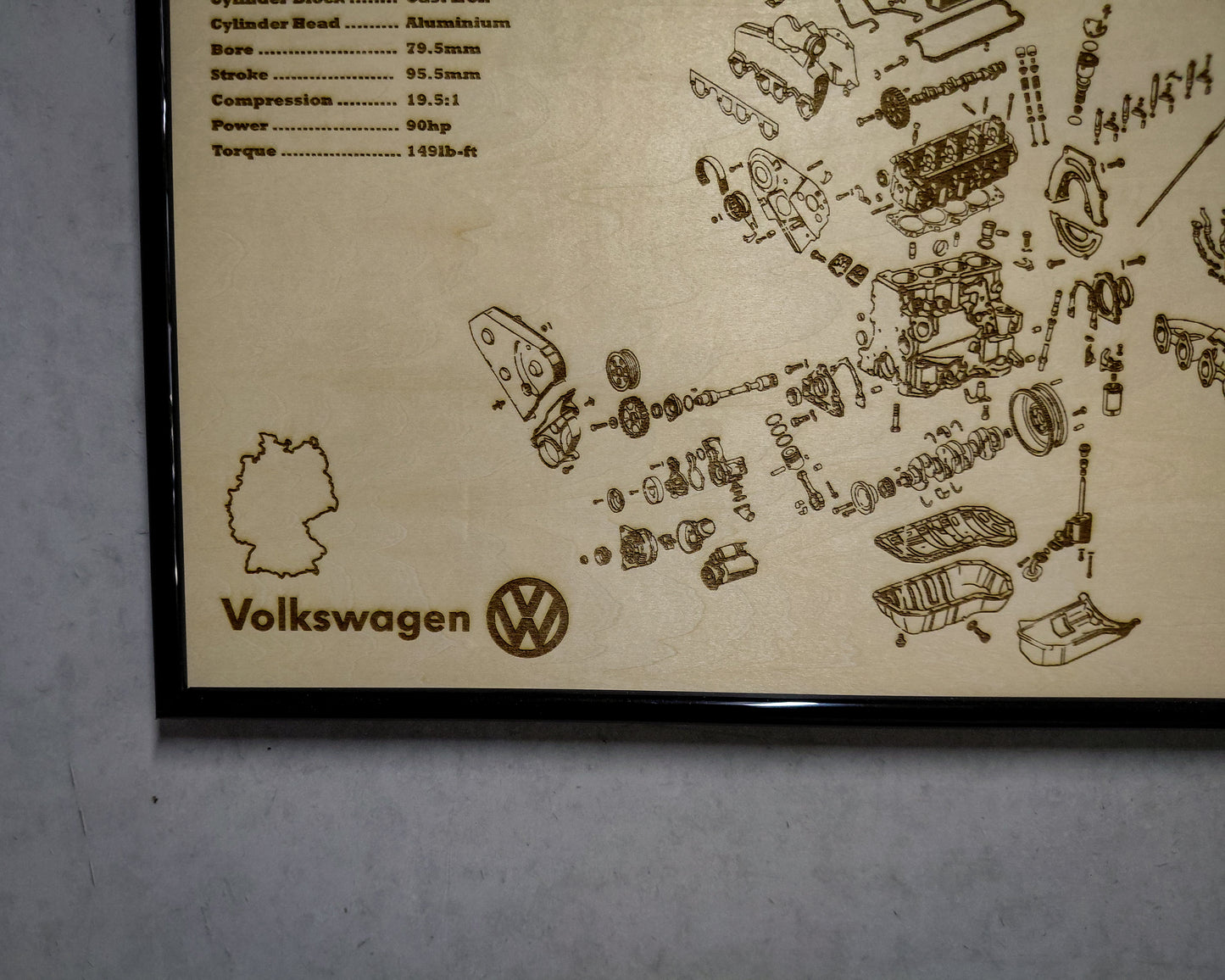 Volkswagen TDI 1.9L [1Z] exploded view poster