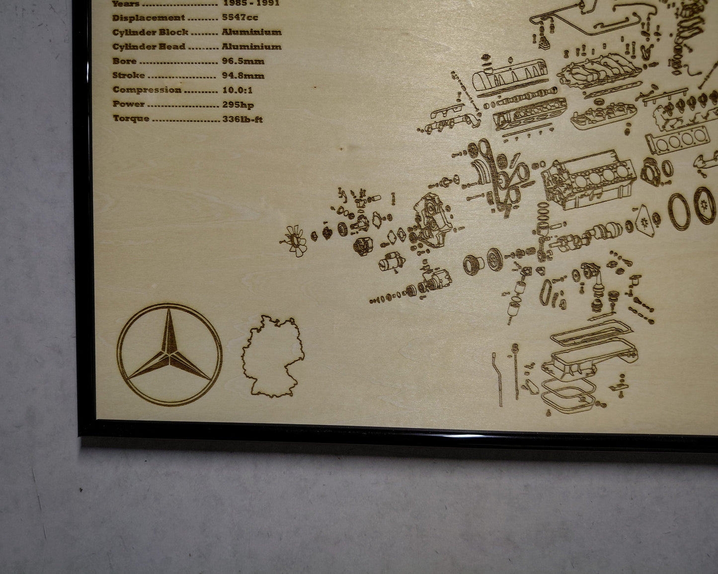 Mercedes Benz M117.954 5.5L exploded view poster