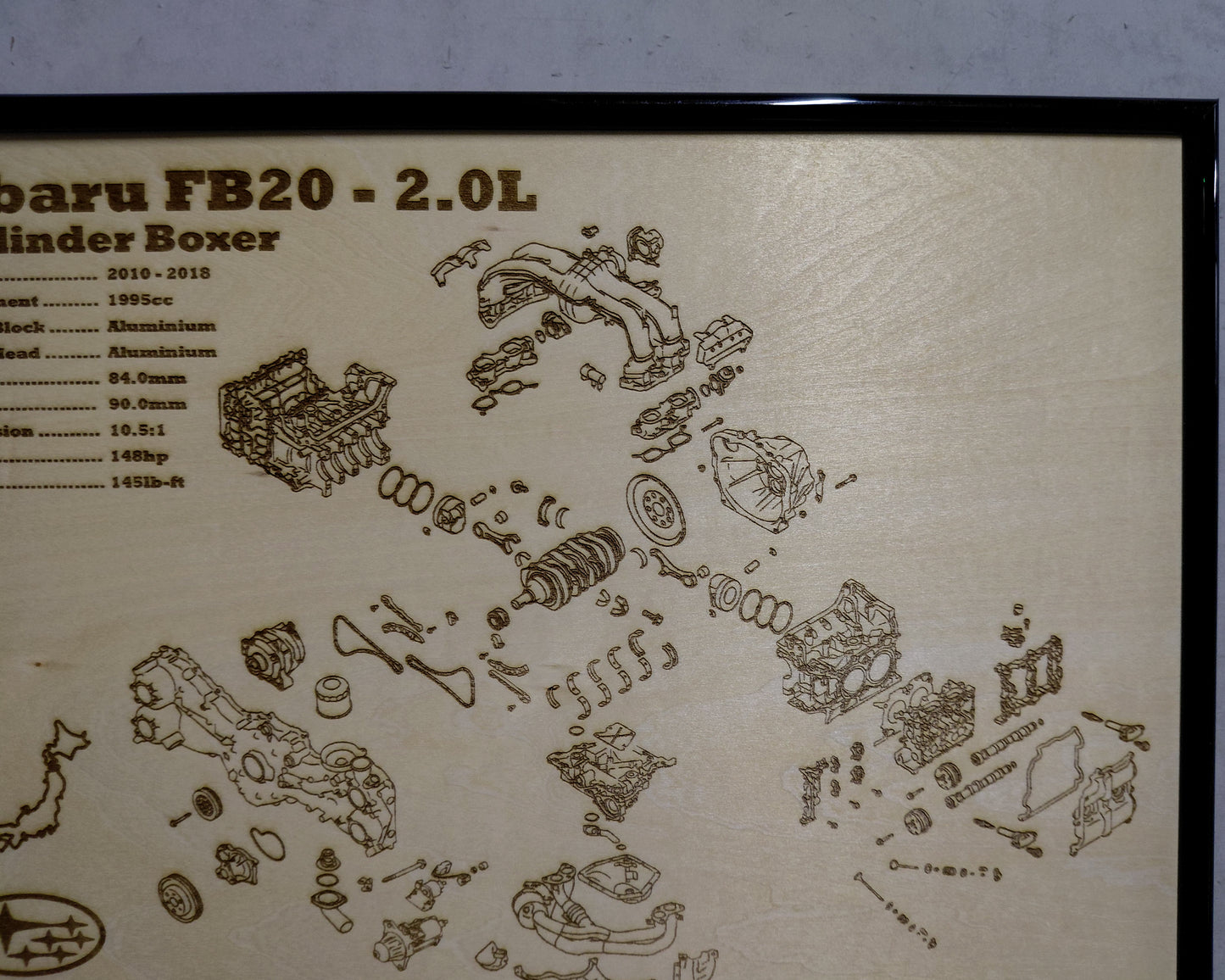 Subaru FB20 2.0L Exploded View Poster