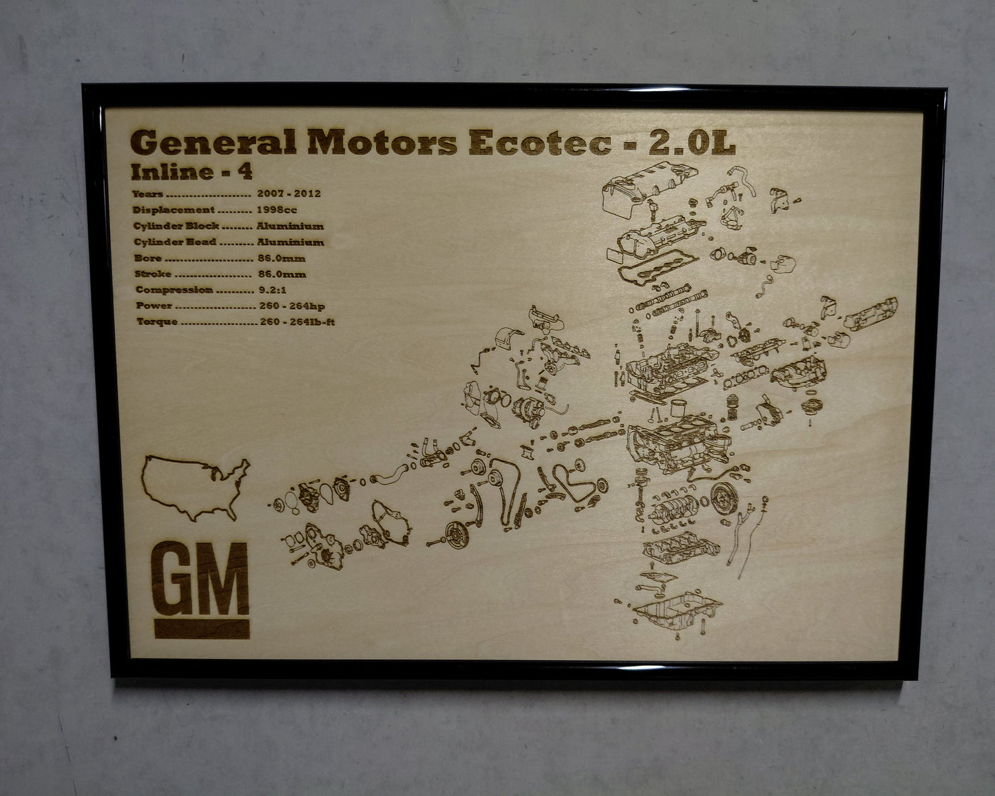 General Motors LNF Ecotec 2.0L Exploded View Poster