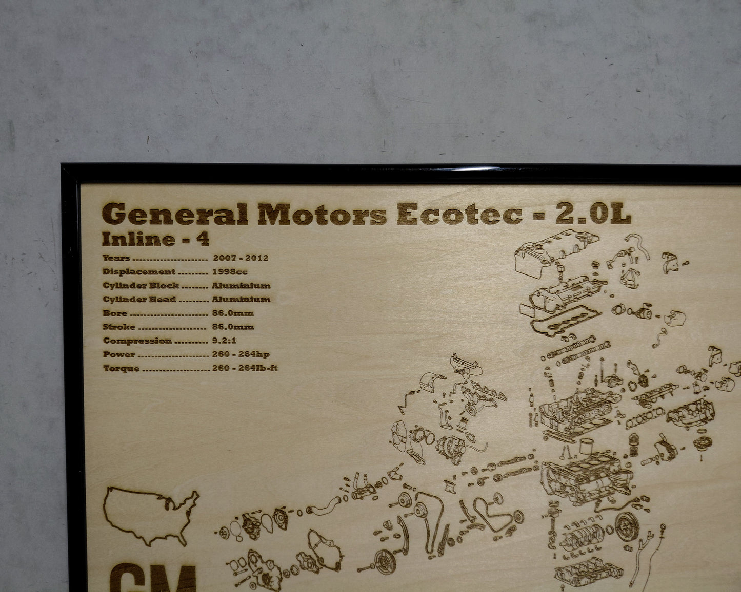 General Motors LNF Ecotec 2.0L Exploded View Poster