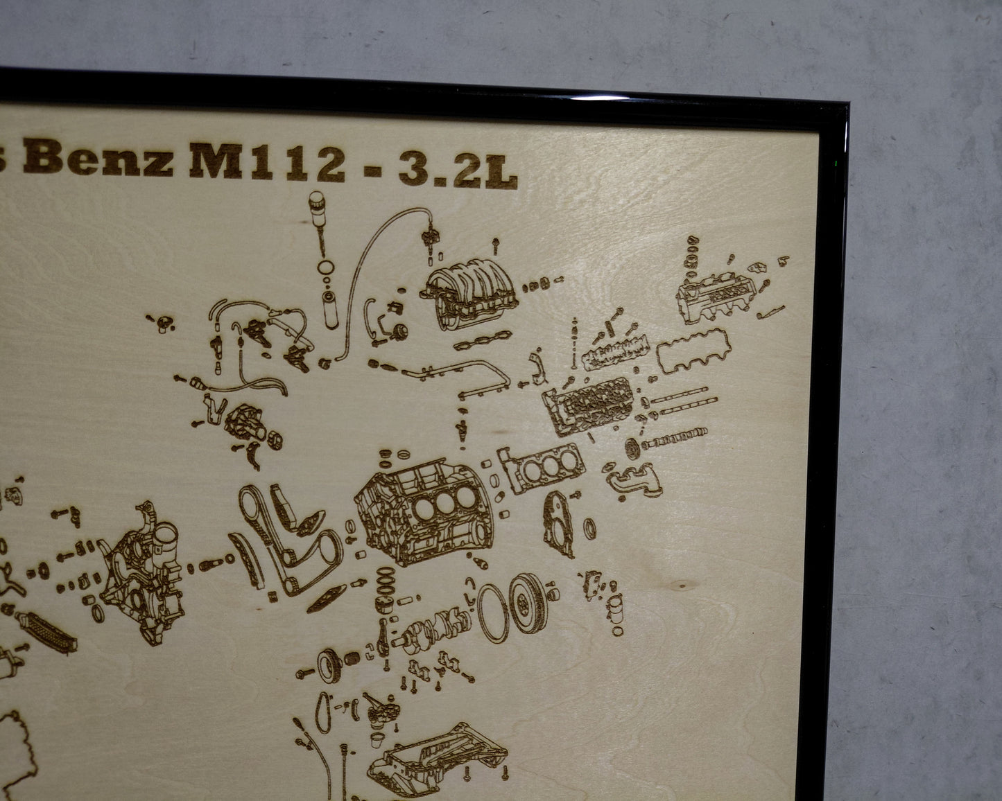 Mercedes Benz M112.954 3.2L exploded view poster