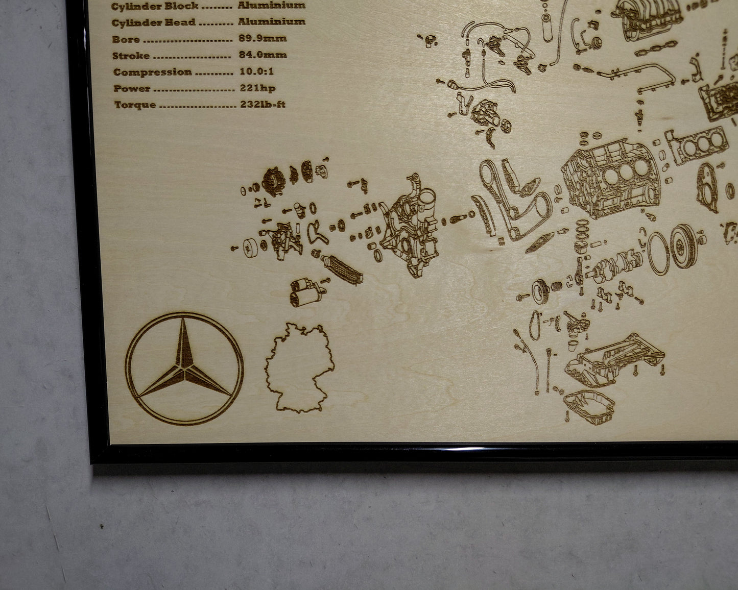 Mercedes Benz M112.954 3.2L exploded view poster