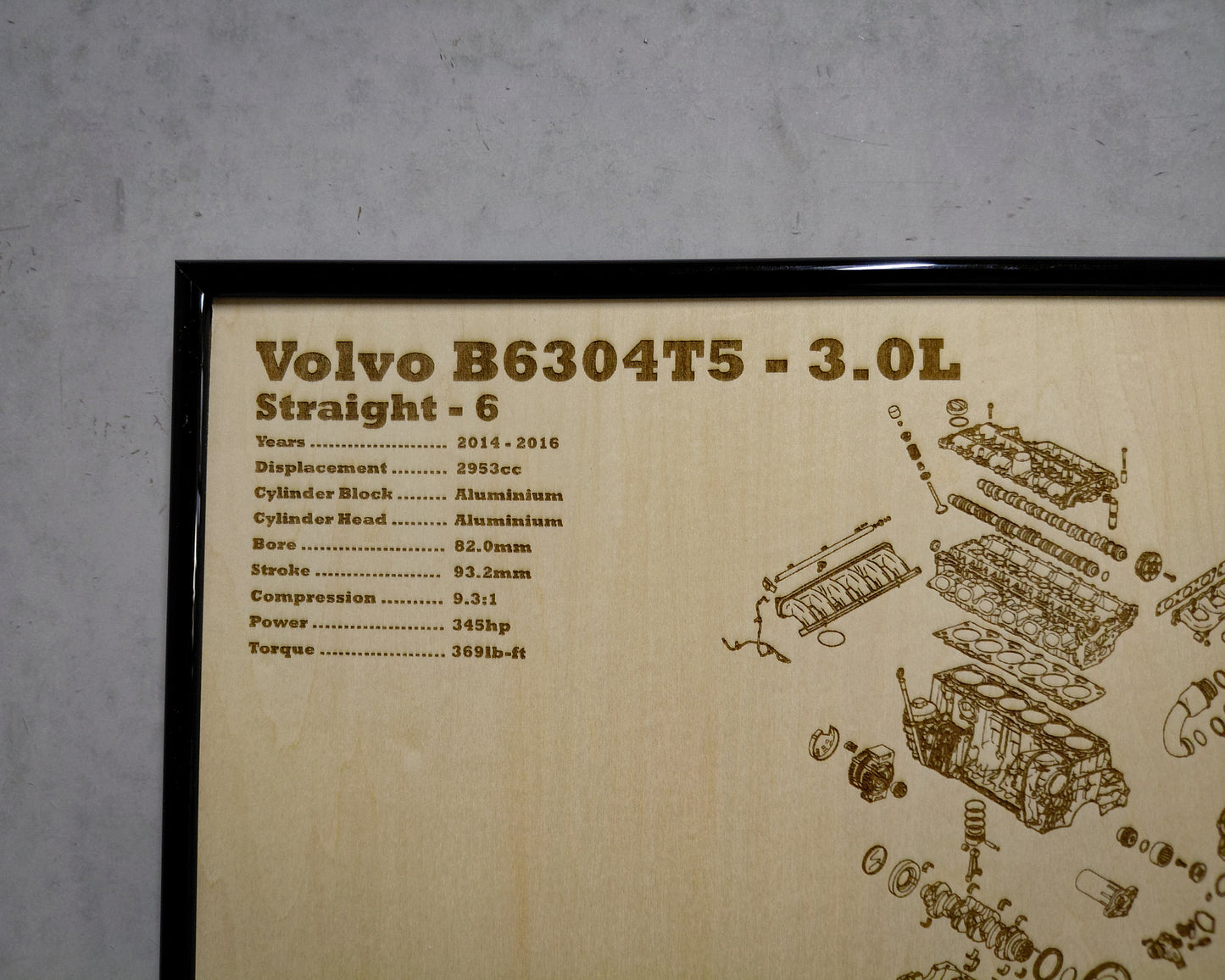 Volvo B6304T5 3.0L Exploded View Poster