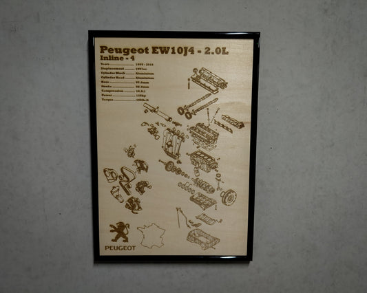 Peugeot EW10J4 2.0L exploded view poster
