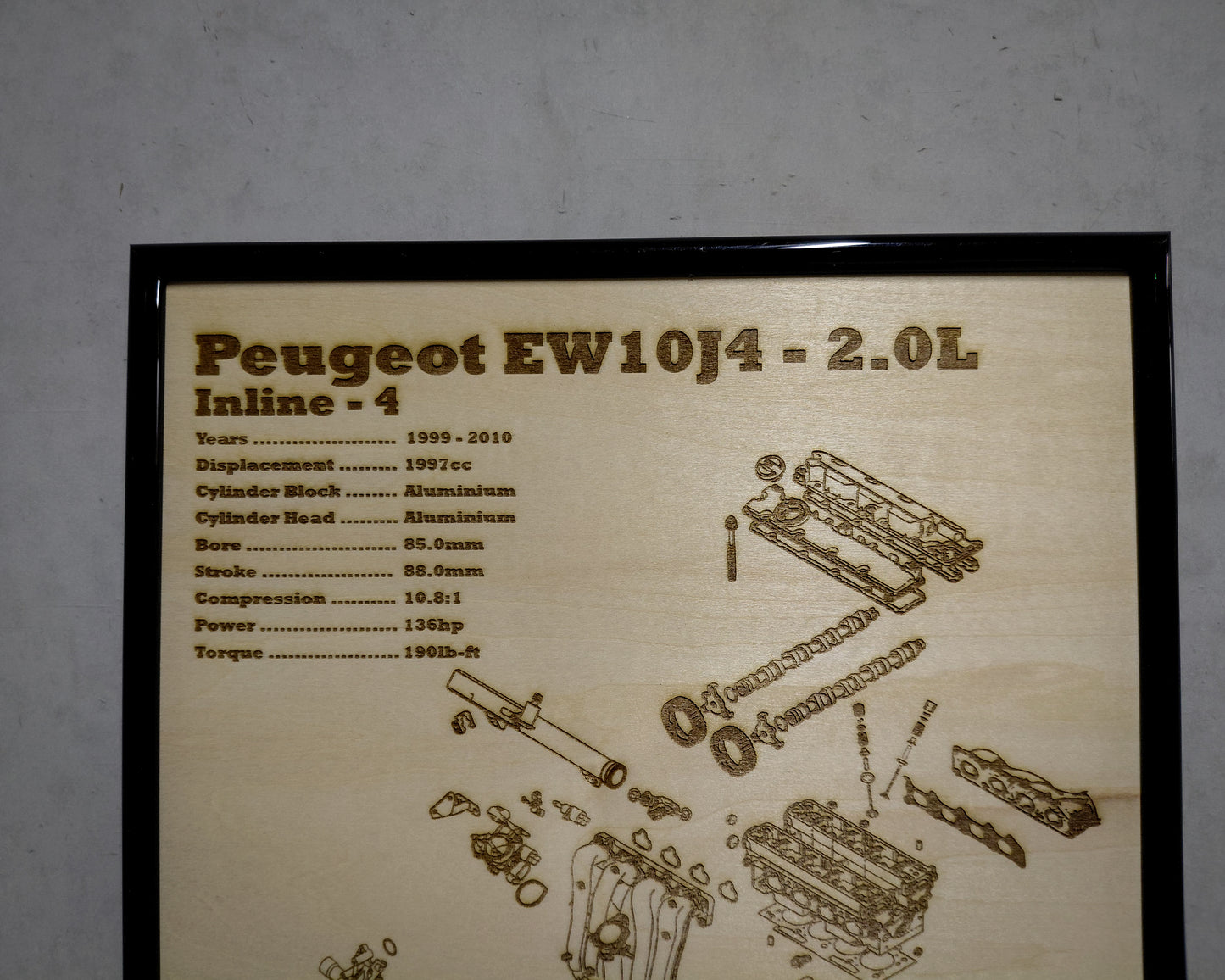 Peugeot EW10J4 2.0L exploded view poster