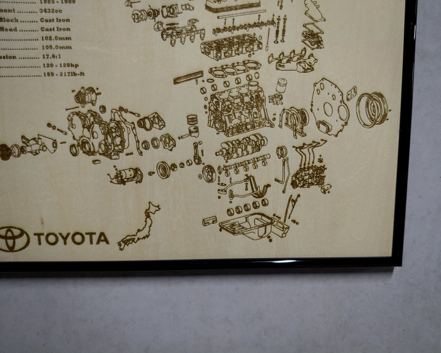 Toyota 13BT 3.4L Exploded View Poster