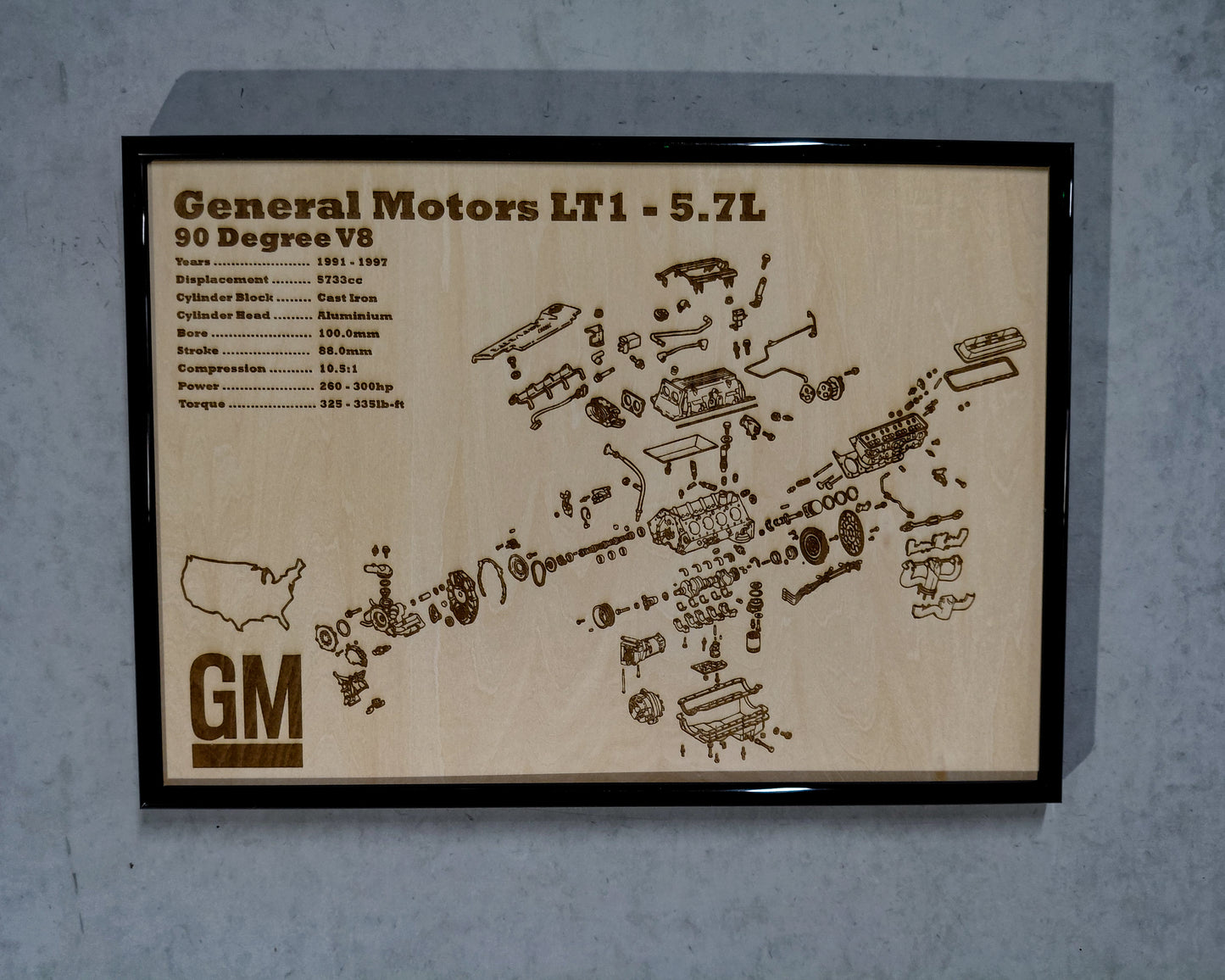General Motors LT1 [GEN 2] 5.7L Exploded view poster