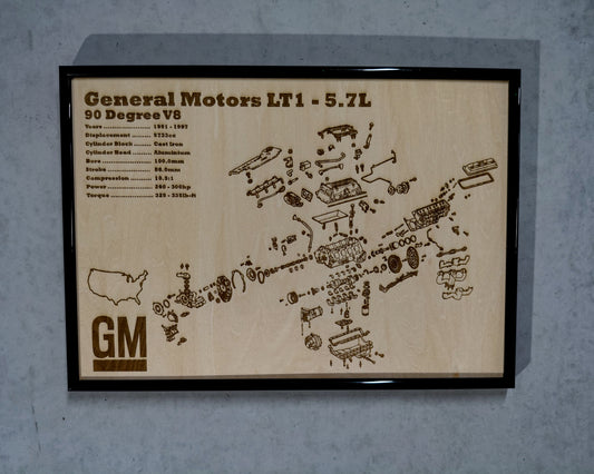 General Motors LT1 [GEN 2] 5.7L Exploded view poster