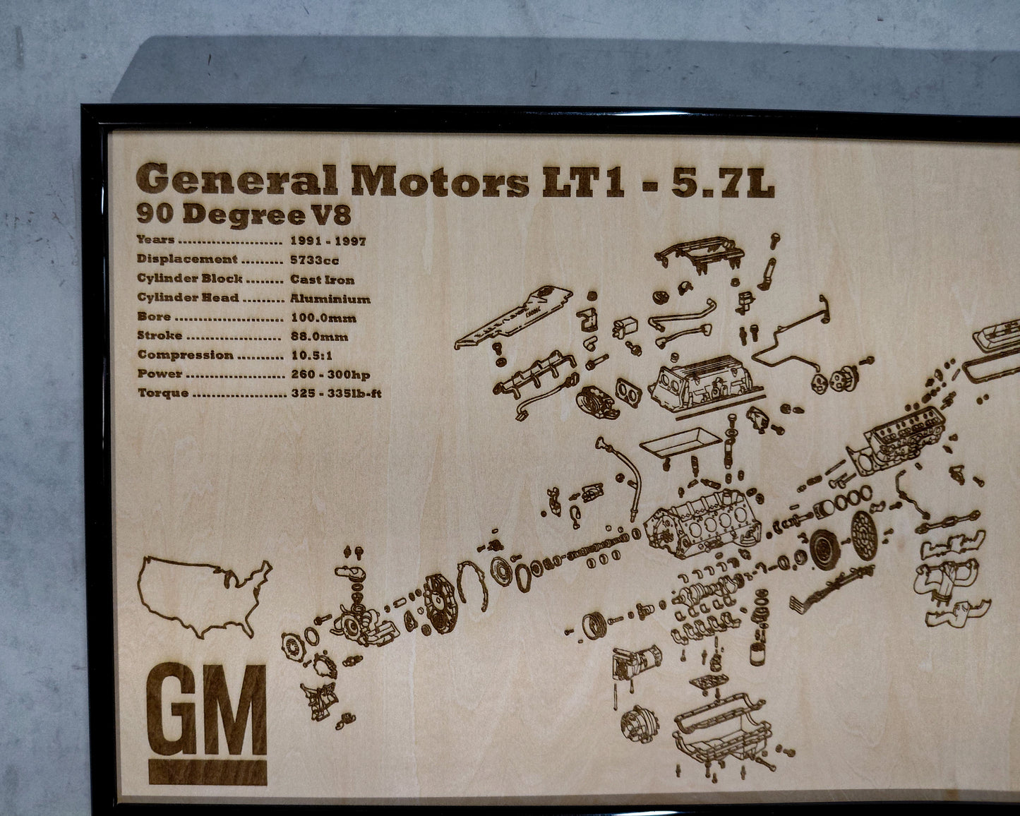 General Motors LT1 [GEN 2] 5.7L Exploded view poster
