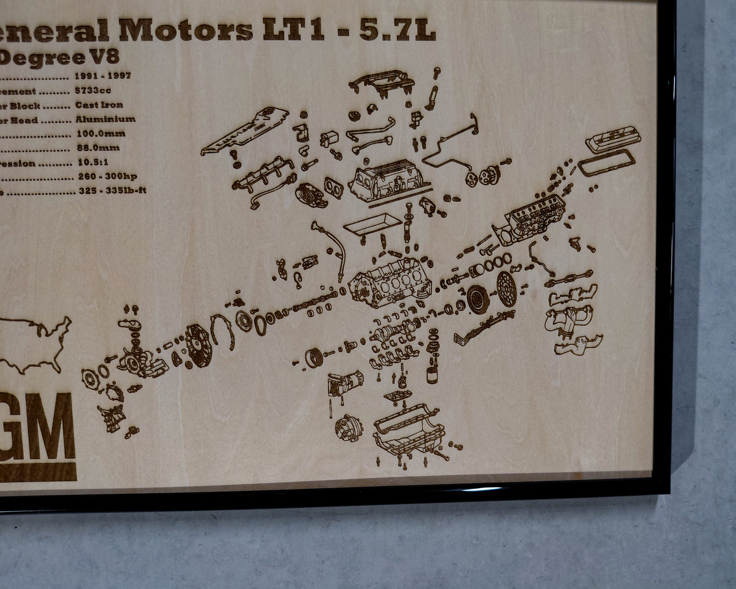 General Motors LT1 [GEN 2] 5.7L Exploded view poster