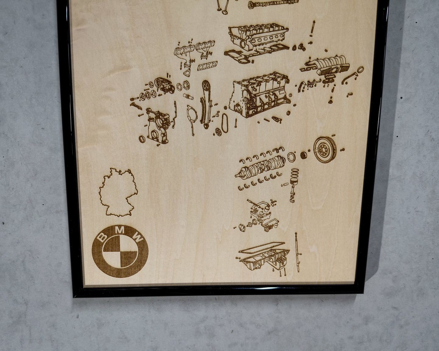 BMW S52 3.2L exploded view poster