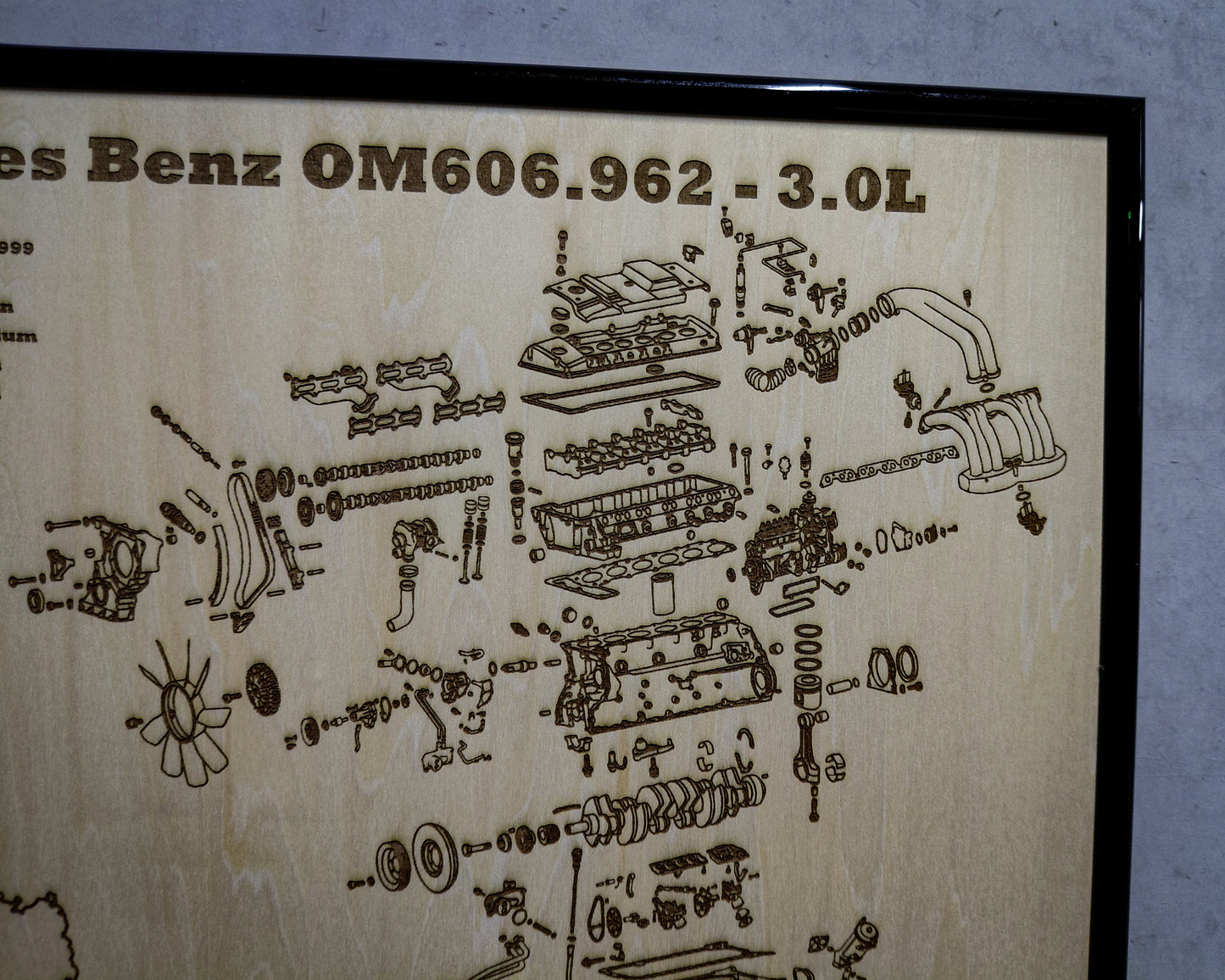 Mercedes Benz OM606.962 3.0L exploded view poster