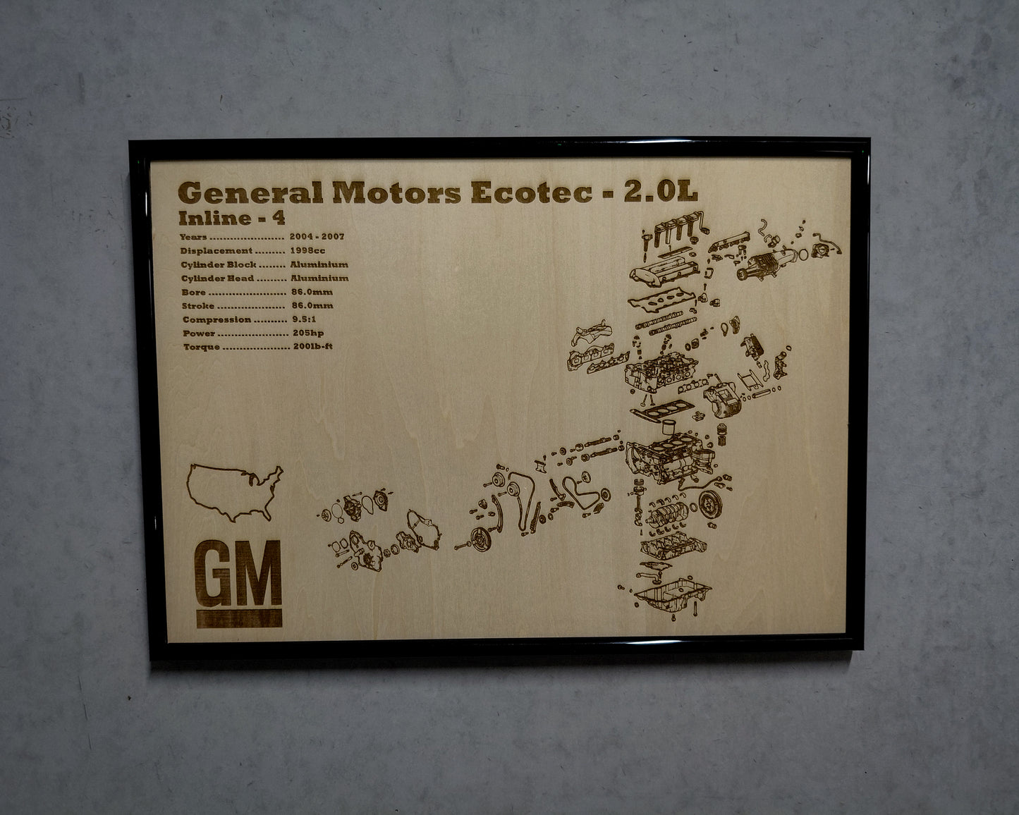 General Motors LSJ Ecotec 2.0L Exploded View Poster